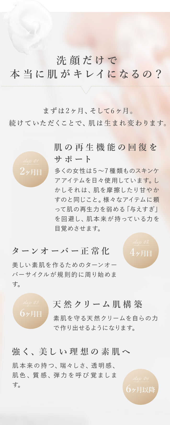 肌の再生機能をサポート ターンオーバー正常化 天然クリーム肌構築 強く美しい理想の素肌へ