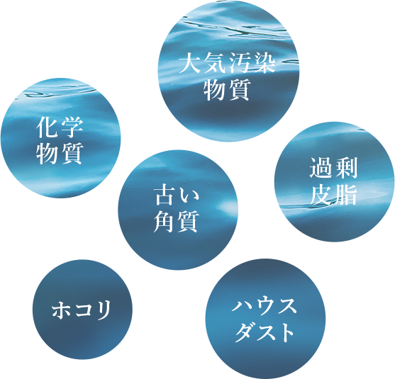 大気汚染物質 化学物質 古い角質 過剰皮脂 ホコリ ハウスダスト